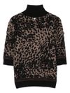 liu jo - Beige and black printed turtleneck sweater - 1