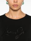 liu jo - Black cotton sweatshirt with embroidered logo - 3