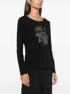 liu jo - T-shirt in cotone nero con stampa - 2