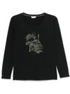 liu jo - T-shirt in cotone nero con stampa