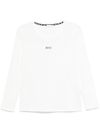 liu jo - T-shirt in cotone bianco con strass e logo