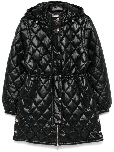 LIU JO - Long shiny black quilted puffer jacket