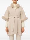 d exterior - Cappotto corto in lana e cashmere con pelliccia - 7