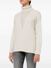 d exterior - Lace-knit wool and cashmere sweater - 7