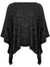 d exterior - Black Lurex effect alpaca cape - 5