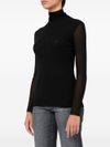 d exterior - Black semi-sheer turtleneck top - 4