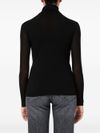 d exterior - Black semi-sheer turtleneck top - 5