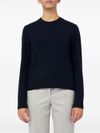 seventy - Maglione in lana e cashmere blu girocollo - 5