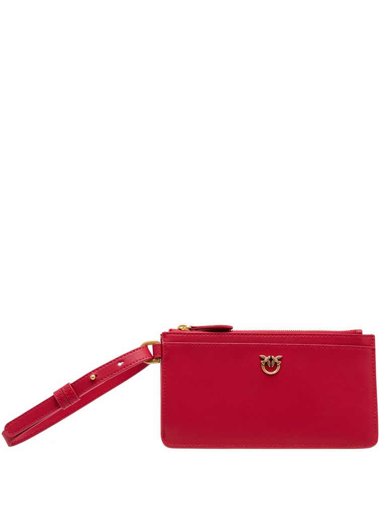 Shop Pinko Red Leather Long Card Holder