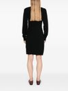 liu jo - Short black dress with white logo and high collar - 2