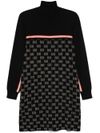 liu jo - Short black dress with white logo and high collar