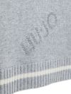 liu jo - Gray scarf with logo and white stripe - 2