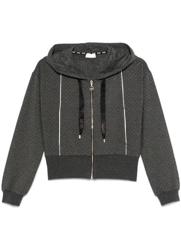 LIU JO - Short gray sweatshirt with sequins