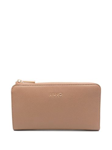 LIU JO - Portafoglio in pelle sintetica beige con logo