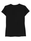 liu jo - T-shirt in cotone nero con logo con strass - 1