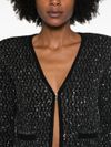 liu jo - Cardigan corto nero con inserti lurex - 1