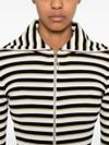 liu jo - Black and white striped cardigan with zip and pockets - 2