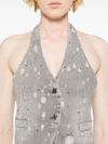 liu jo - Grey vest with rhinestones - 4