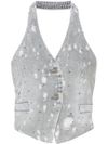 liu jo - Grey vest with rhinestones