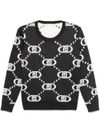 liu jo - Black crewneck sweater with grey logo