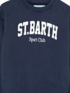 mc2 saint barth - Felpa Hutton in cotone blu con logo bianco - 1