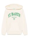 mc2 saint barth - Felpa Wood in lana bianca con logo verde