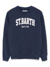 mc2 saint barth - Felpa Hutton in cotone blu con logo bianco