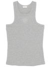 liu jo - Top in cotone grigio con logo