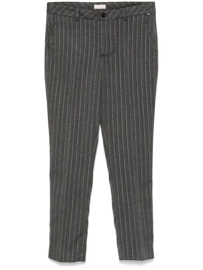 Shop Liu •jo Grey Striped Pants