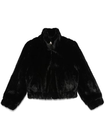 LIU JO - Black high-neck faux fur coat