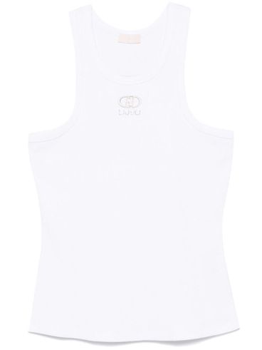 LIU JO - Top in cotone bianco con logo