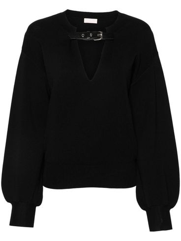 LIU JO - Black sweater with a buckle