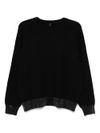 liu jo - Black crewneck sweater with rhinestones - 1