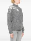 liu jo - Grey turtleneck sweater with inserts - 1