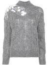 liu jo - Grey turtleneck sweater with inserts