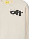 off-white - Felpa in cotone bianco con logo - 1