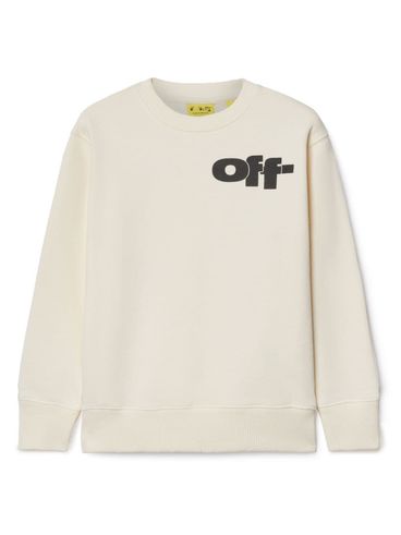 OFF-WHITE - Felpa in cotone bianco con logo