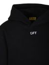 off-white - Felpa in cotone nero con cappuccio e logo - 1