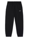 off-white - Pantaloni tuta in cotone nero con logo bianco