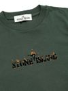 stone island - T-shirt in cotone verde con logo - 1