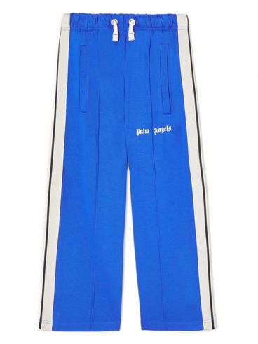 PALM ANGELS - Pantaloni tuta blu con strisce bianche laterali