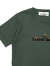 stone island - T-shirt in cotone verde con logo - 2