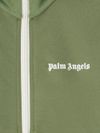 palm angels - Felpa verde con zip e righe bianche - 1