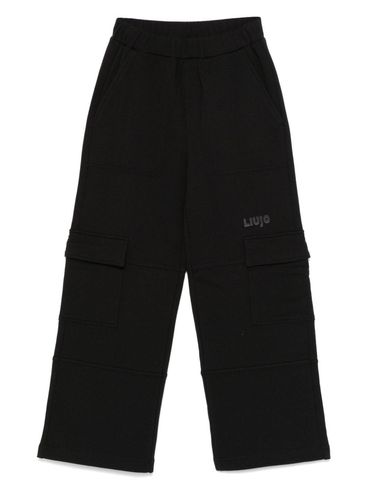 LIU JO - Black wide-leg cotton jogger pants