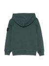 stone island - Felpa in cotone verde con cappuccio e logo - 1