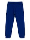 stone island - Pantaloni tuta in cotone blu con tasca e logo - 1