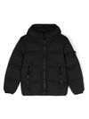 stone island - Piumino corto nero trapuntato con patch logo