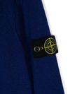 stone island - Maglione in lana blu girocollo con patch logo - 1