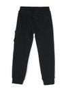 stone island - Pantaloni tuta in cotone blu navy con tasca e logo - 1