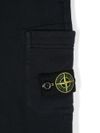 stone island - Pantaloni tuta in cotone blu navy con tasca e logo - 2